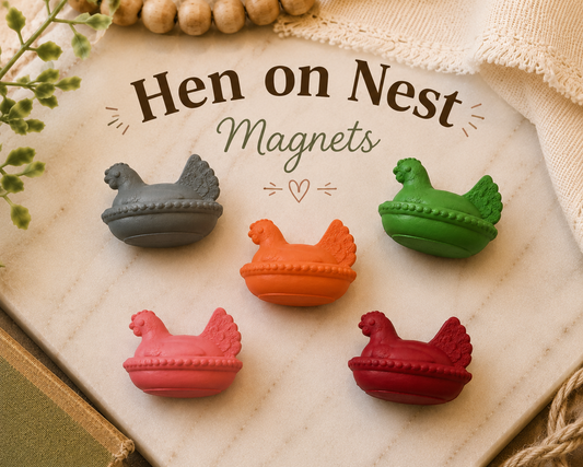 Hen on Nest Magnets